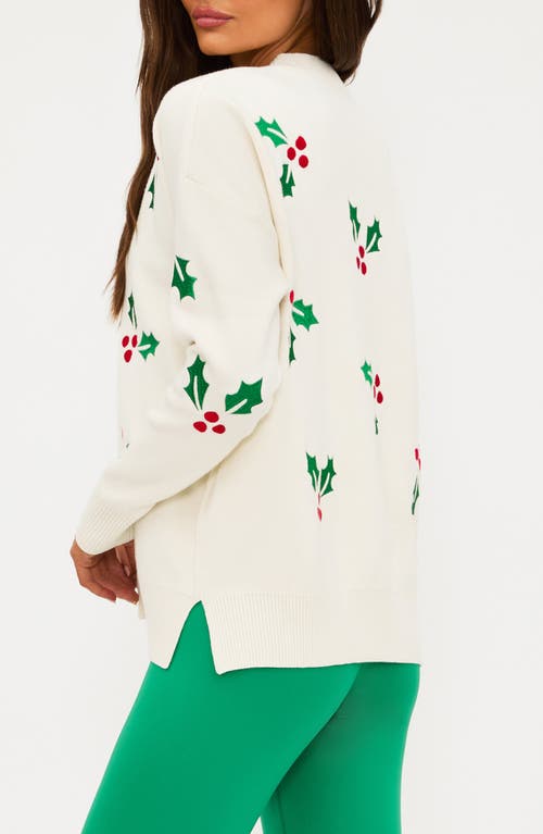 Beach Riot Callie Frosted Holly Sweater In Green