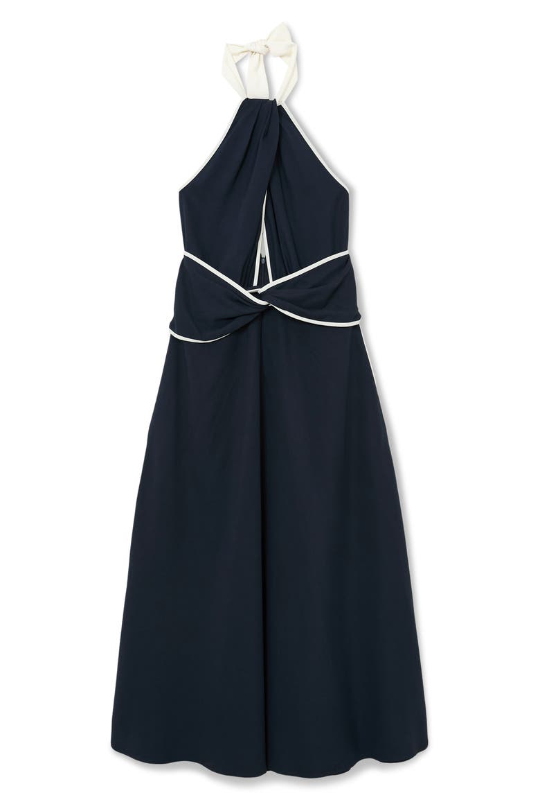 Blair Halter Dress, Alternate, color, NAVY/ IVORY