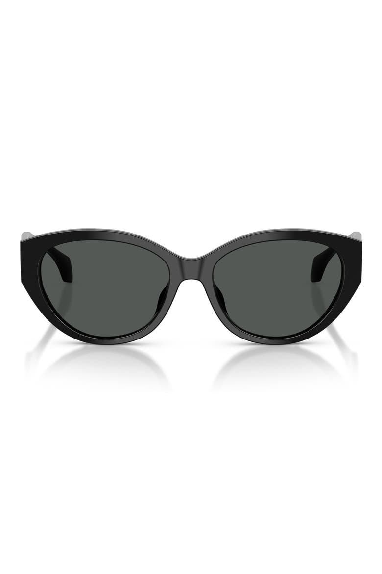 56mm Gradient Oval Sunglasses, Main, color, BLACK/ DARK GREY