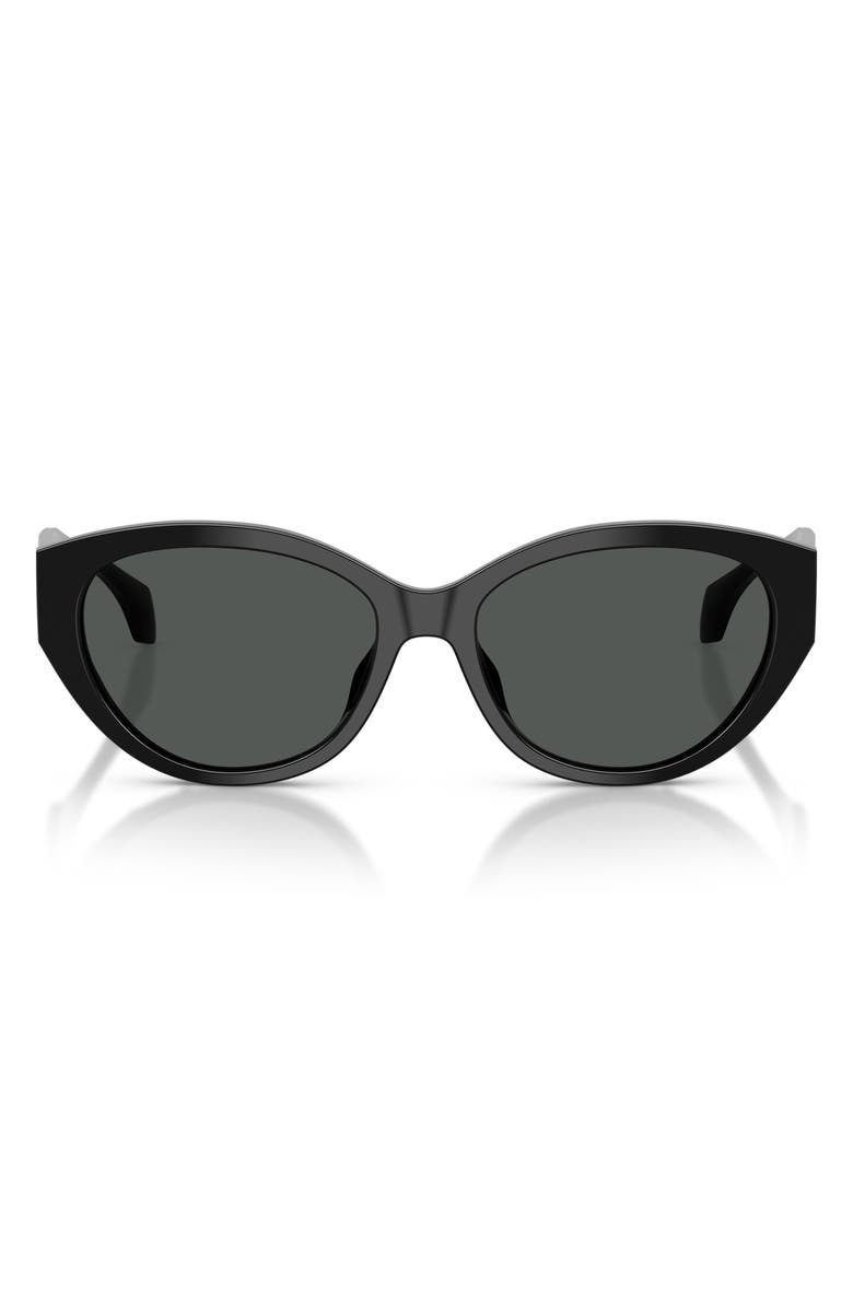 Versace 56mm Gradient Oval Sunglasses, Main, color, Black/ Dark Grey