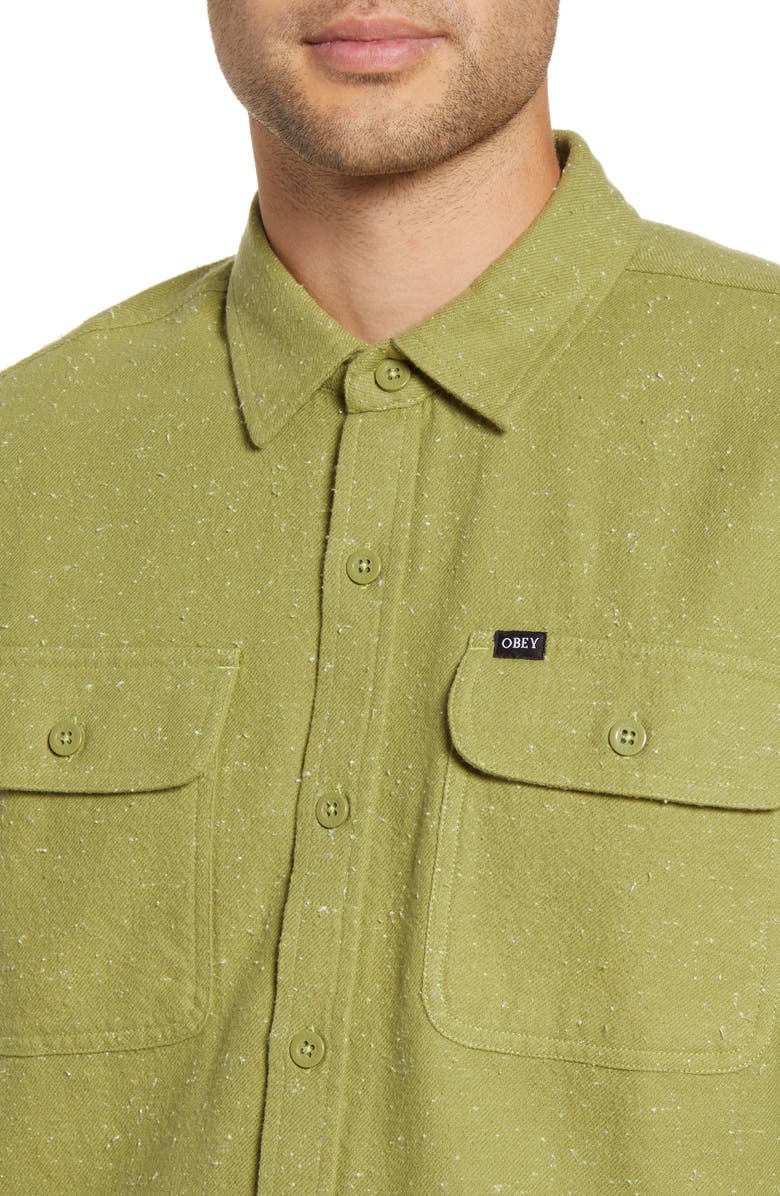 Obey Jasper Neppy Button-Up Flannel Shirt, Alternate, color,
