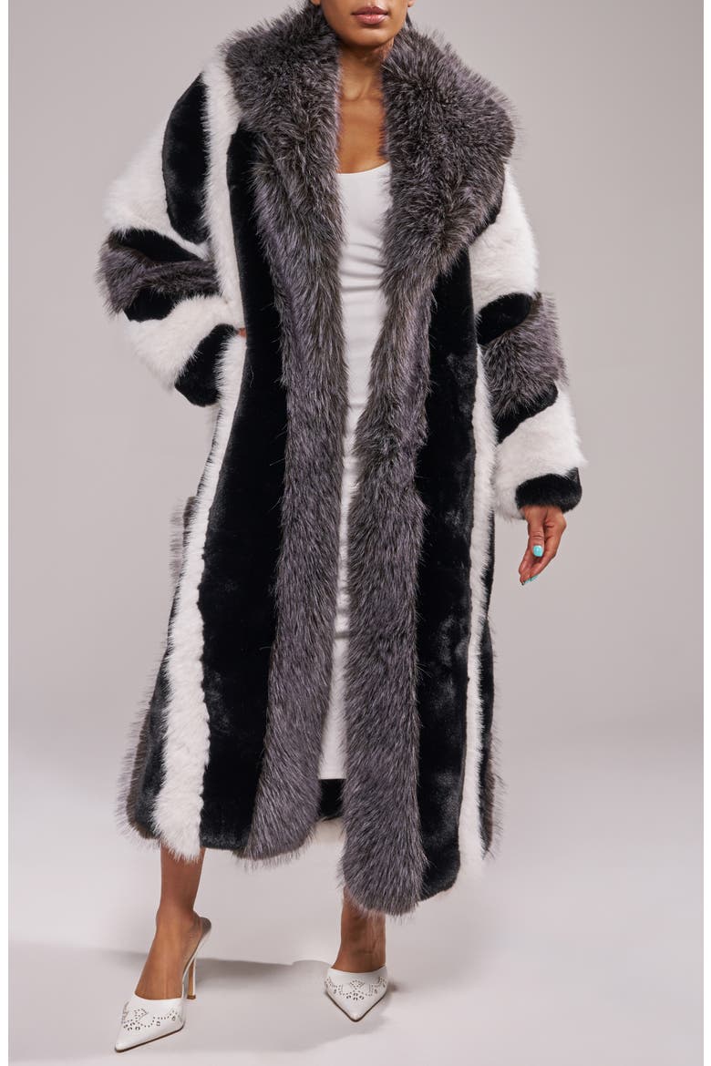 Moonstone Faux Fur Coat, Alternate, color, GREY MULTI