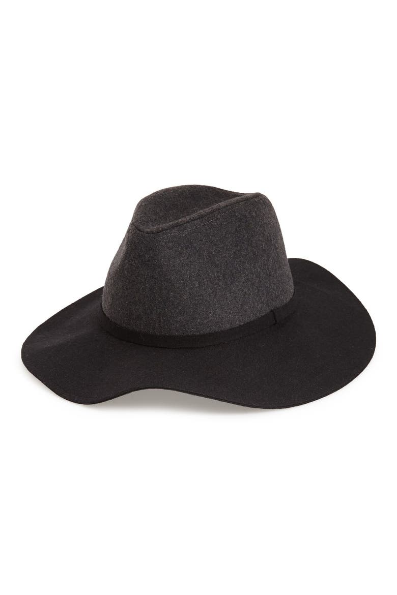 Two Tone Felt Panama Hat, Main, color, GREY/ BLACK