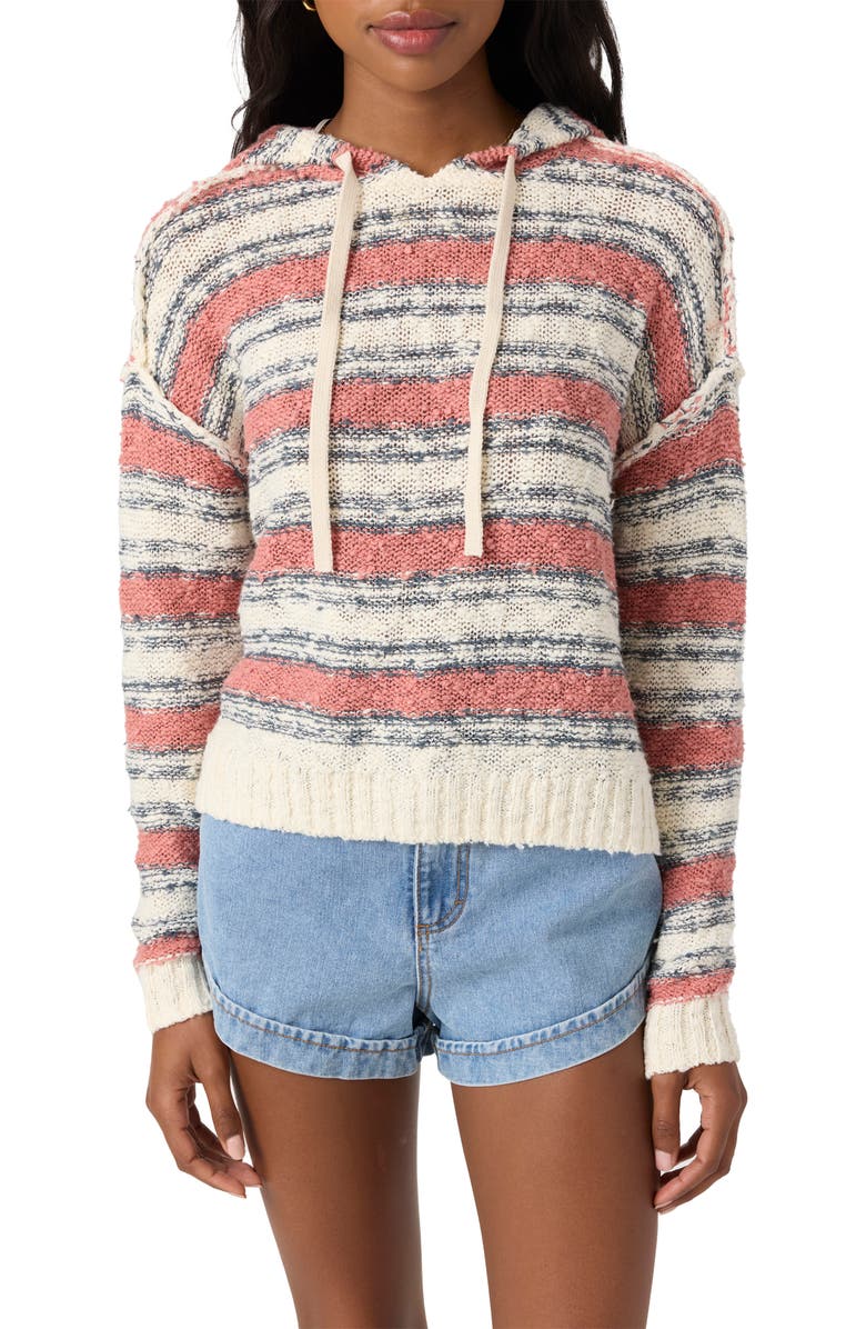 O'Neill Jayne Stripe Cotton Blend Slub Hoodie, Alternate, color,
