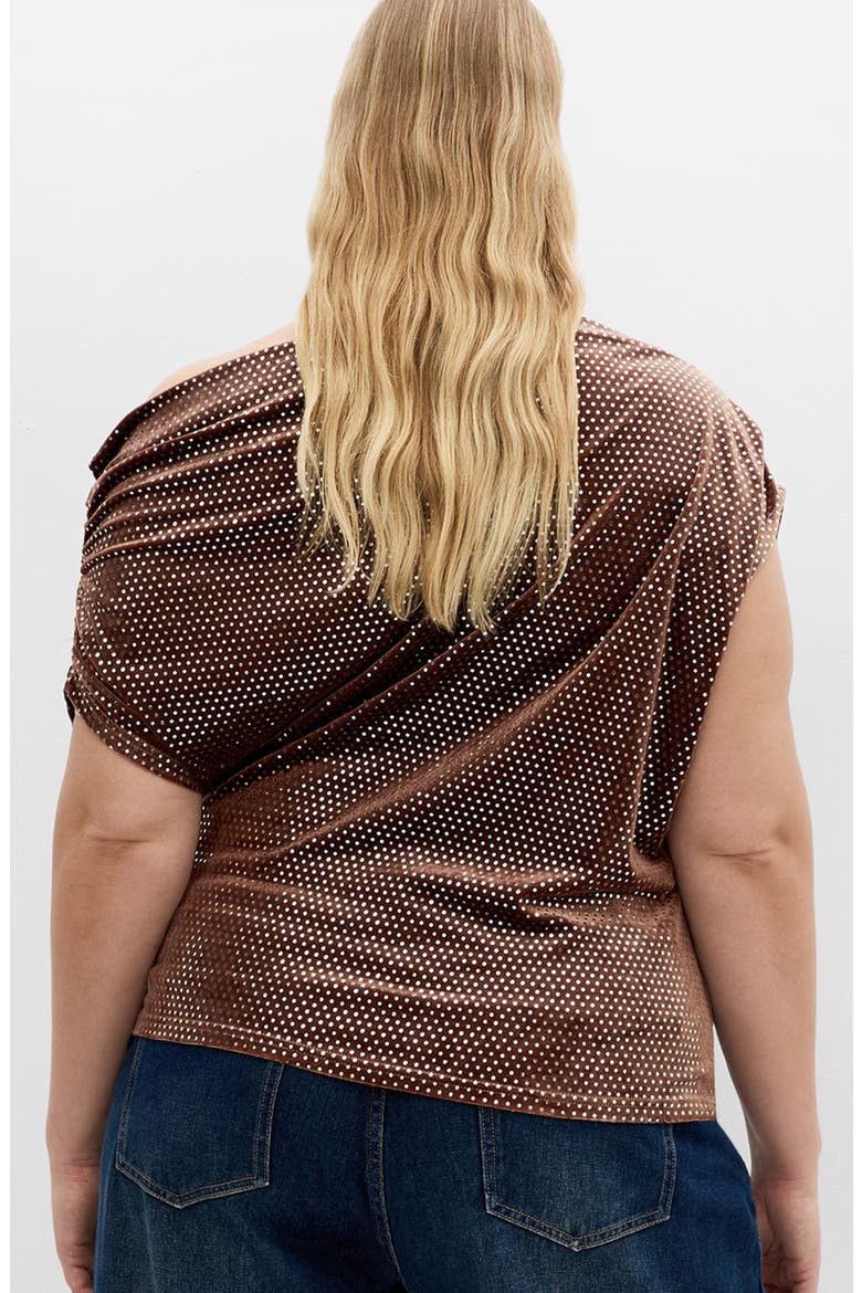 Shimmy One-Shoulder Top, Alternate, color, BRONZE