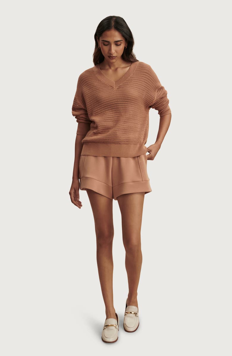 Varley Gaia Open Knit Sweater, Alternate, color, Camel