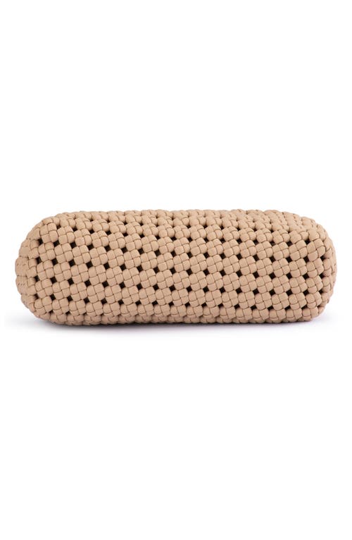 Olga Berg Everly Handwoven Faux Leather Frame Clutch In Natural
