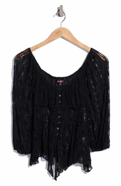 Empire Waist Three-Quarter Sleeve Lace Top