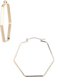 Panacea Hexagonal Hoop Earrings