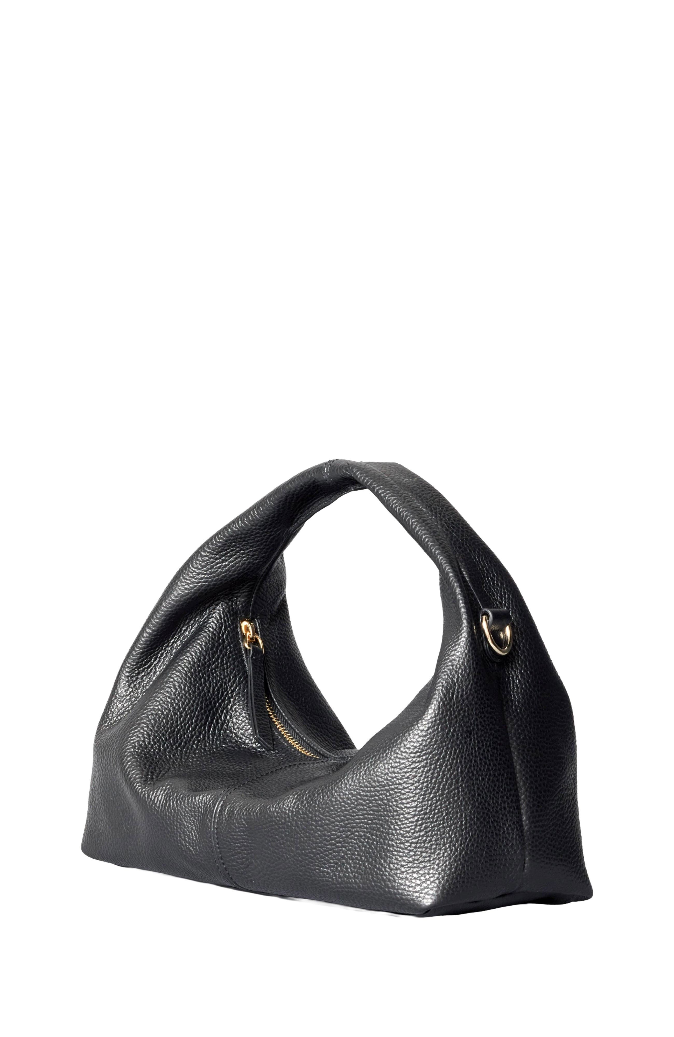 HYER GOODS Leather Mini Everday Shoulder Bag, Alternate, color, Black/Gold