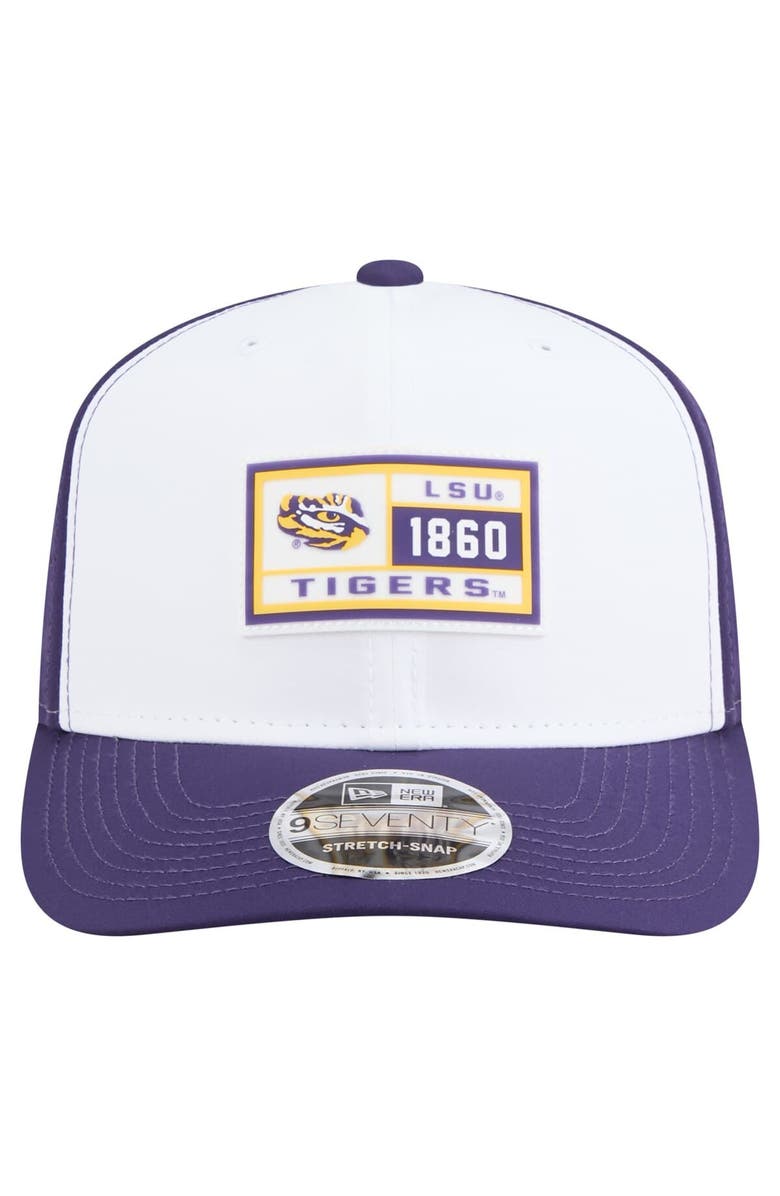 New Era Men's New Era White/Purple LSU Tigers Perforated Patched 9SEVENTY Adjustable Hat, Alternate, color, White