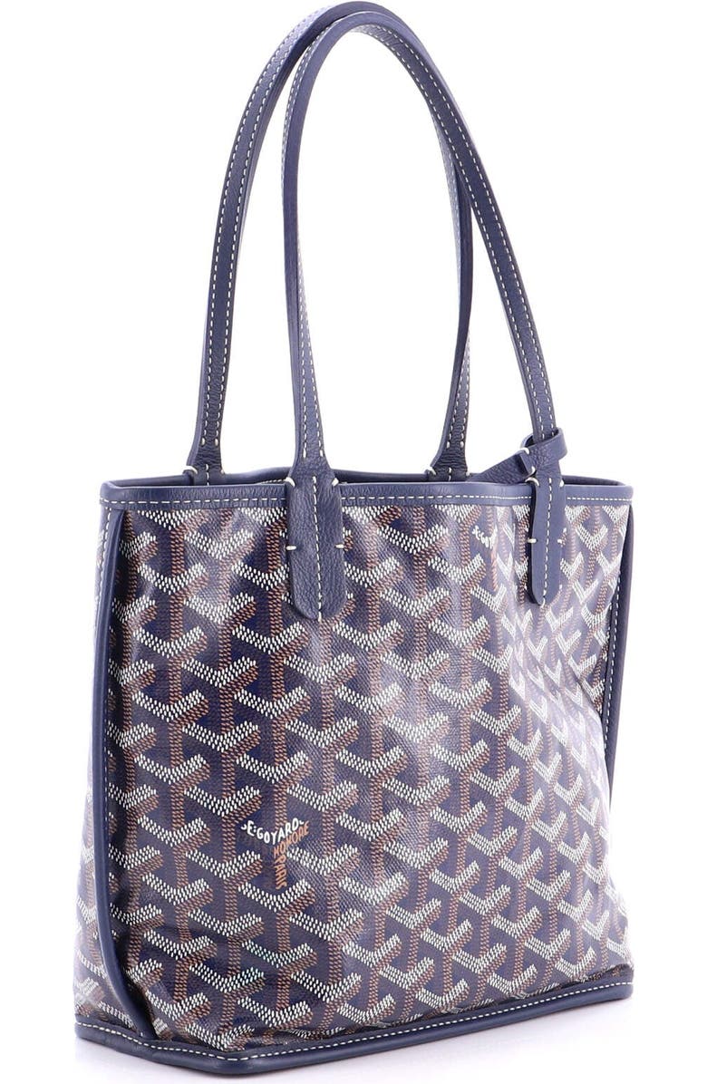 Pre-Owned Goyard Anjou Reversible Tote Coated Canvas Mini, Alternate, color, Blue