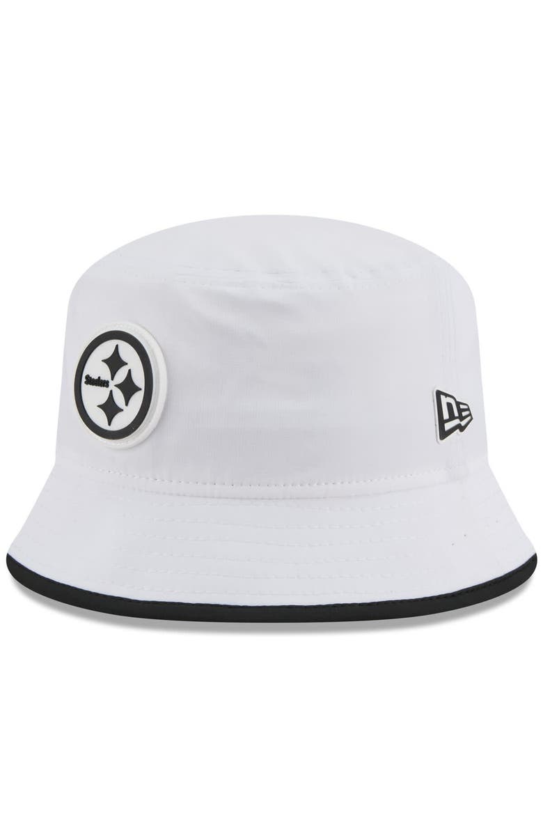 New Era Men's New Era White Pittsburgh Steelers 2025 NFL Training Camp Stretch Bucket Hat, Main, color, White