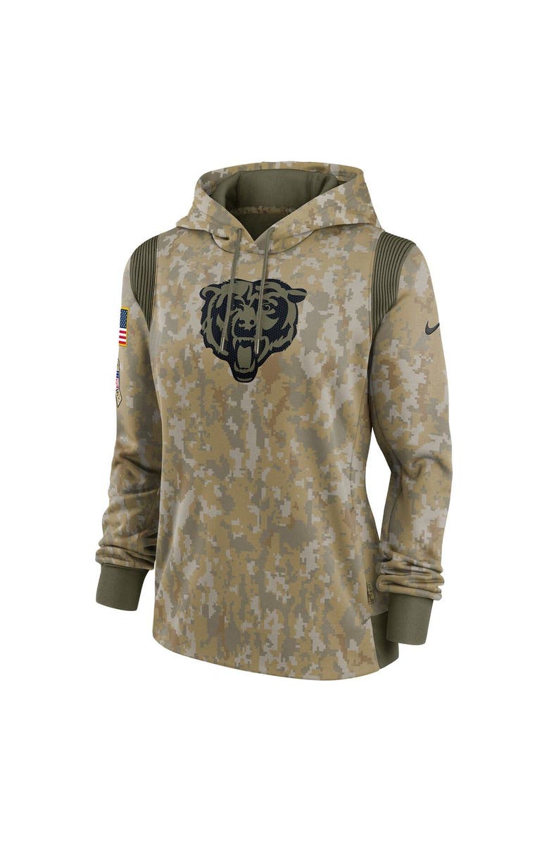 Nike Women's Nike Olive Chicago Bears 2021 Salute To Service Therma Performance Pullover Hoodie, Alternate, color,