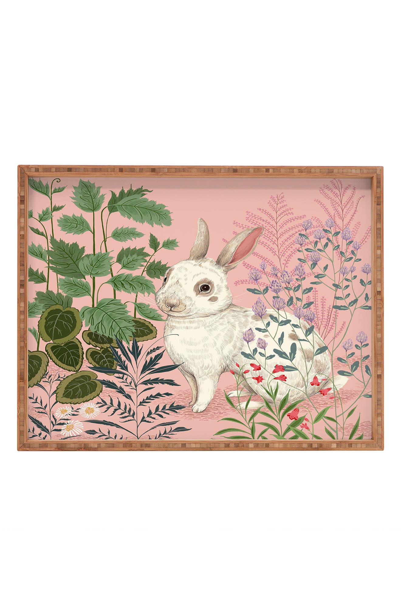 Deny Designs Pimlada Phuapradit Backyard Bunny Rectangular Tray ...