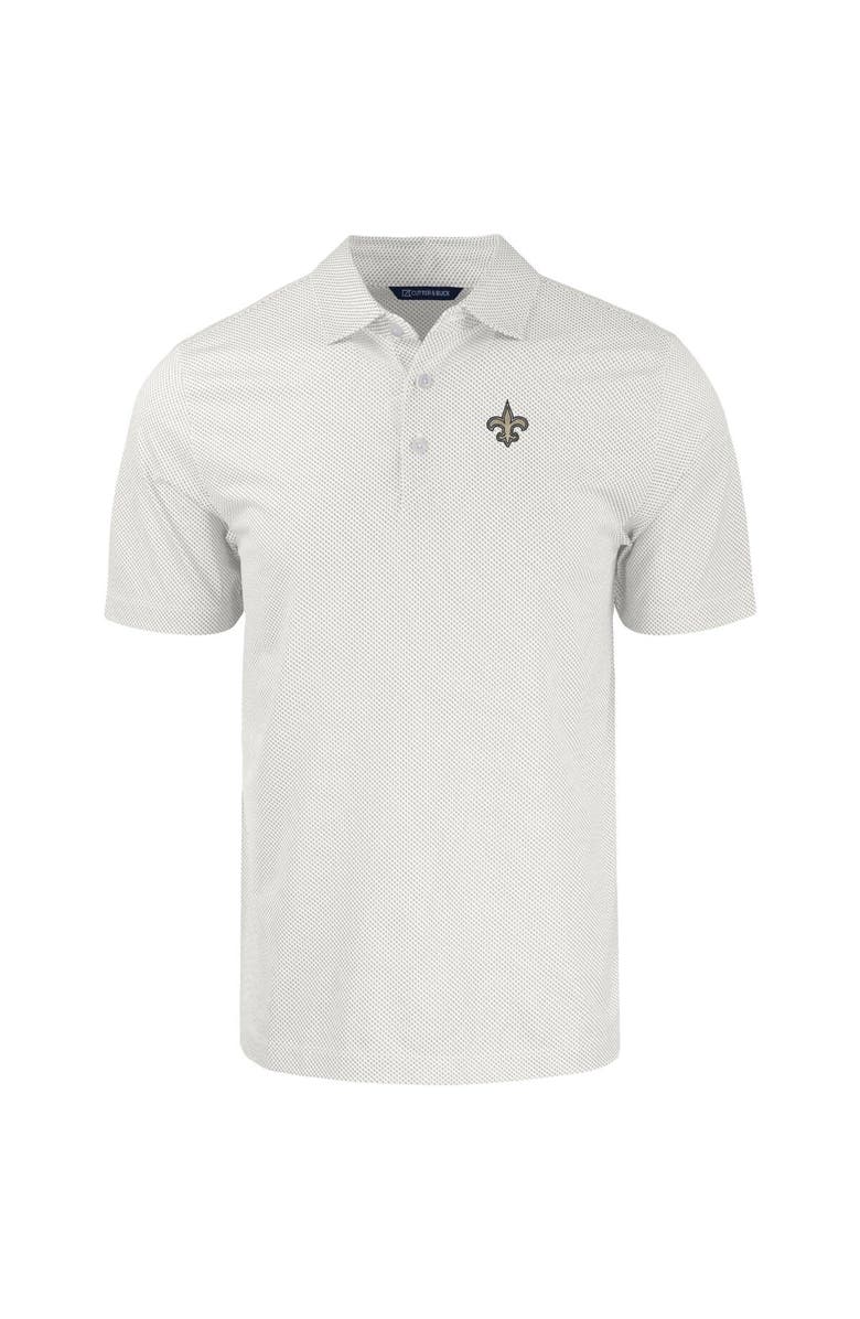 Cutter & Buck Men's Cutter & Buck White New Orleans Saints  Pike Eco Symmetry Print Stretch Recycled Polo, Alternate, color, 