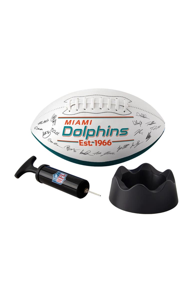 Miami Dolphins 2025 Autograph Signature Football, Alternate, color, Aqua