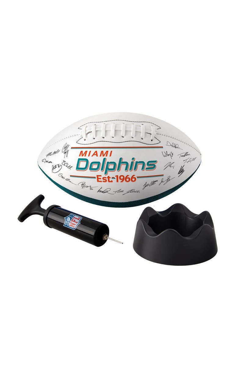 LOGO BRANDS Miami Dolphins 2025 Autograph Signature Football, Alternate, color, Aqua
