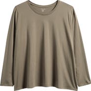Eileen Fisher Long Sleeve Cotton Crewneck Top