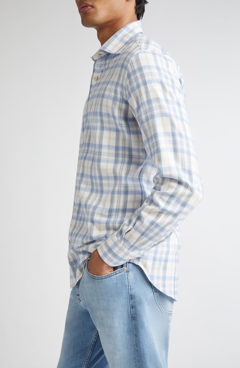 Eleventy Plaid Button-Up Shirt, Alternate, color, 08 Zucchero