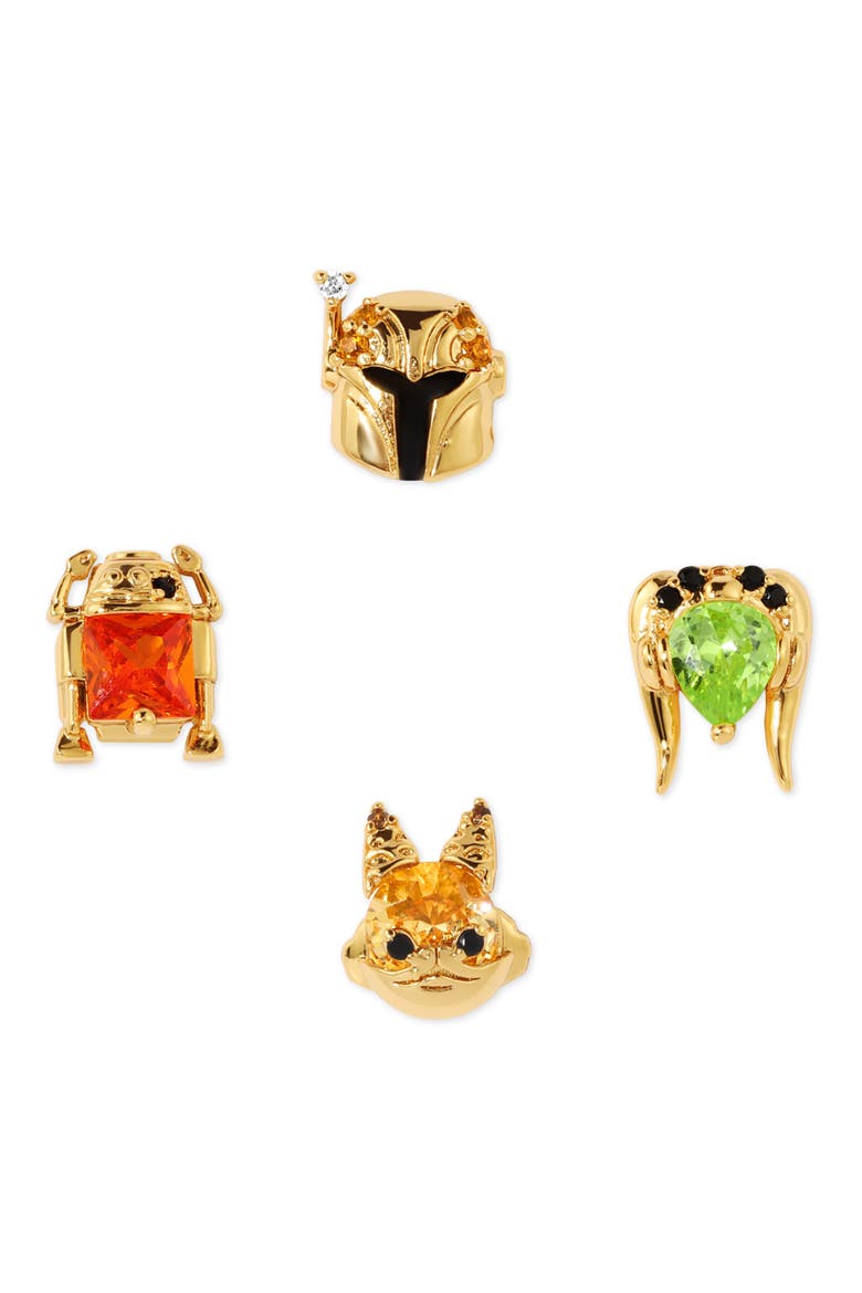 Star Wars™ Ahsoka Rebel Crew Set of 4 Single Stud Earrings, Alternate, color, GOLD