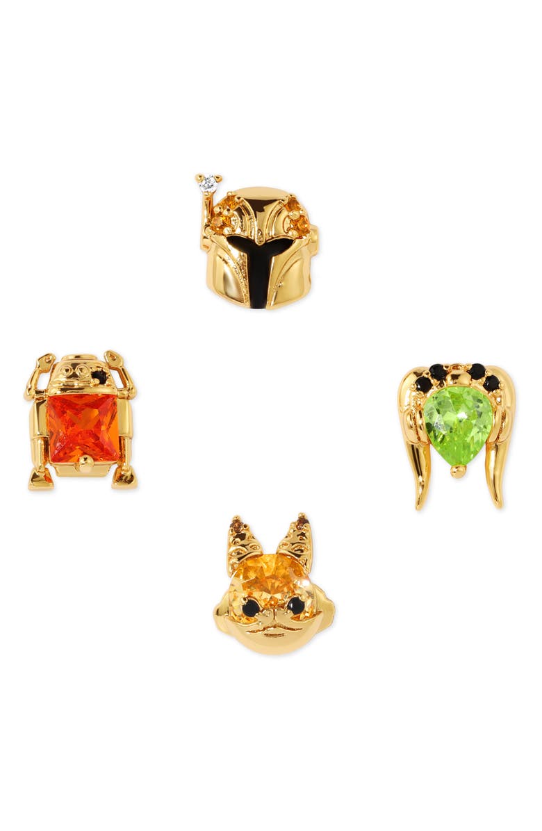 Girls Crew Star Wars<sup>™</sup> Ahsoka Rebel Crew Set of 4 Single Stud Earrings, Alternate, color, Gold