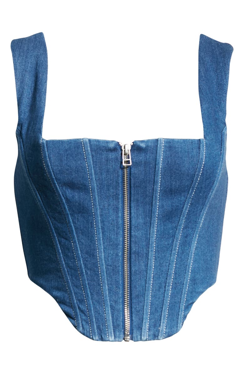 STAUD Cindy Denim Corset, Alternate, color,
