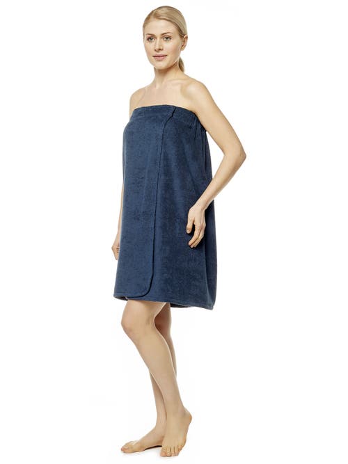 Arus Gots Certified Organic Cotton Shower Bath Wrap In Blue