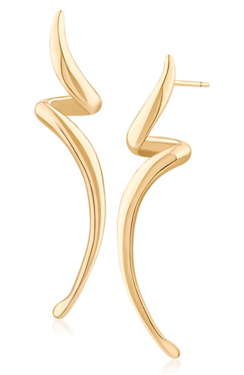 Molten Flame Sculpted Linear Earrings