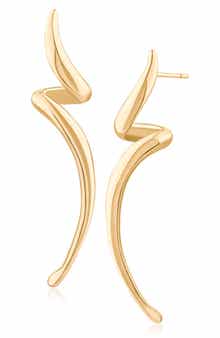 Molten Flame Sculpted Linear Earrings