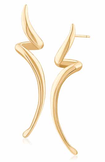 Molten Flame Sculpted Linear Earrings