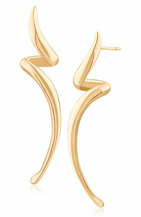 Molten Flame Sculpted Linear Earrings