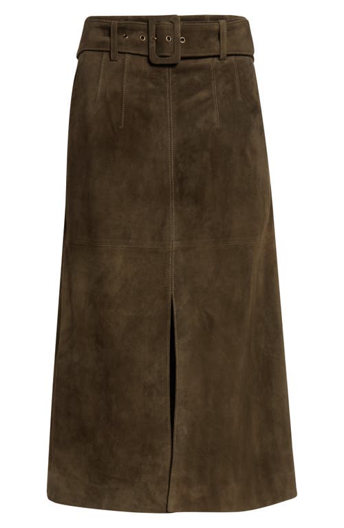 Veronica Beard Alexie Suede Skirt In Green