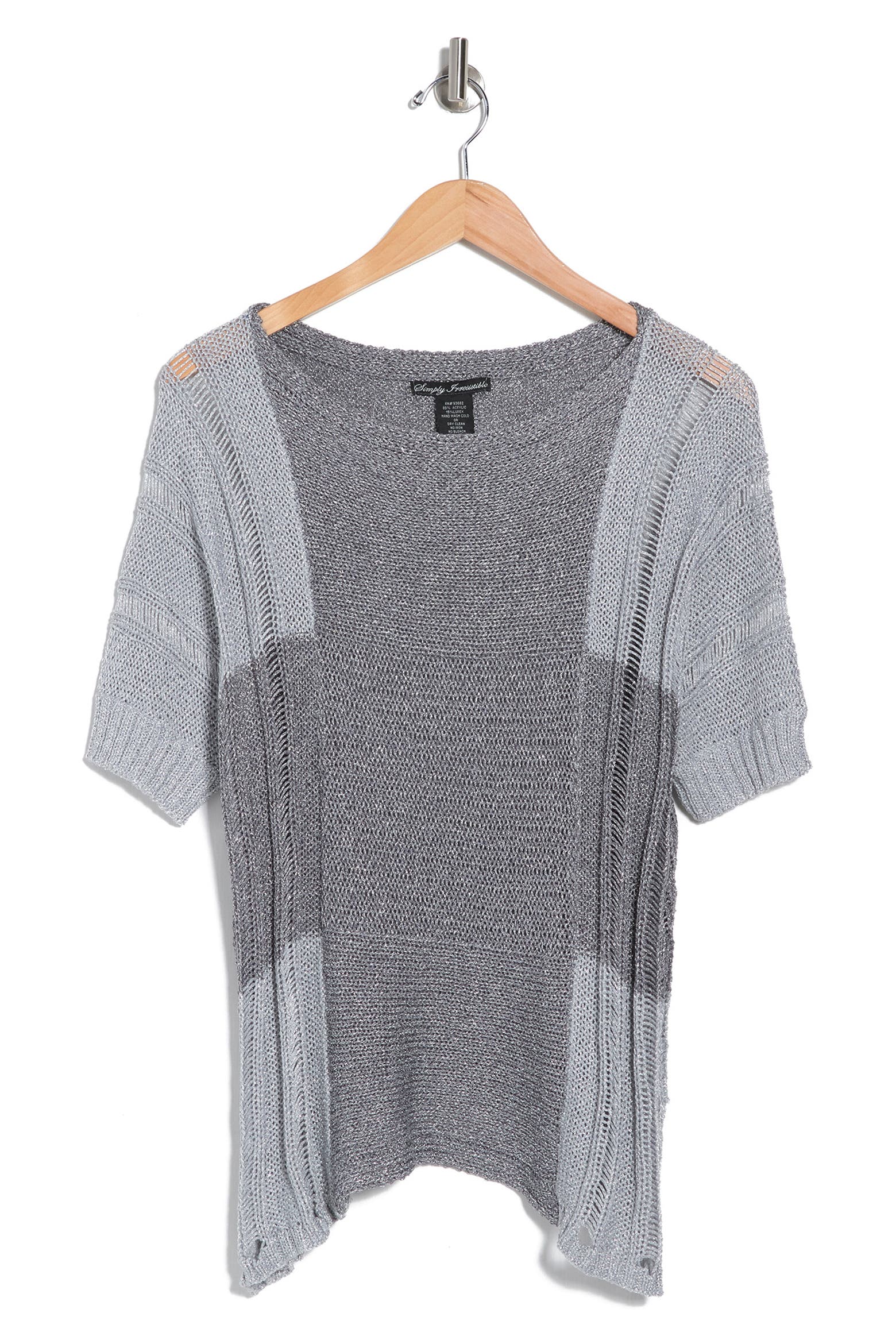 Short Line Model Forgotten Grace Lurex Short Sleeve Sweater (Women) | Nordstromrack