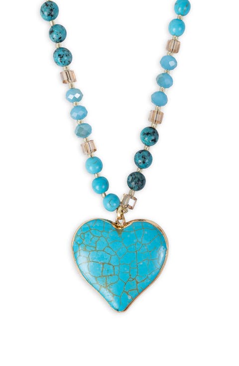 Beaded Heart Pendant Necklace
