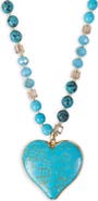 SAACHI Beaded Heart Pendant Necklace