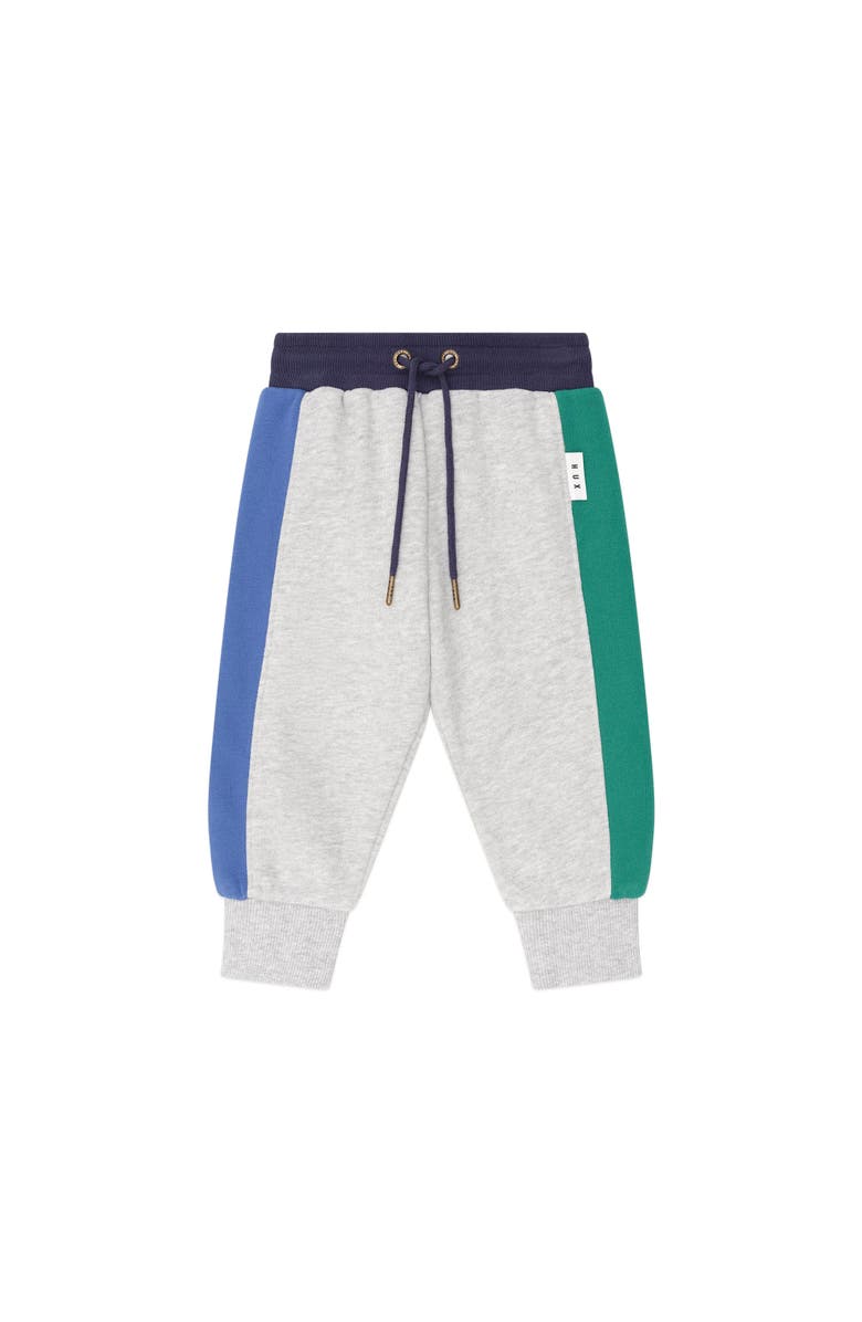 Huxbaby Colour Block Marle Splice Trackpant, Main, color, Grey Marle