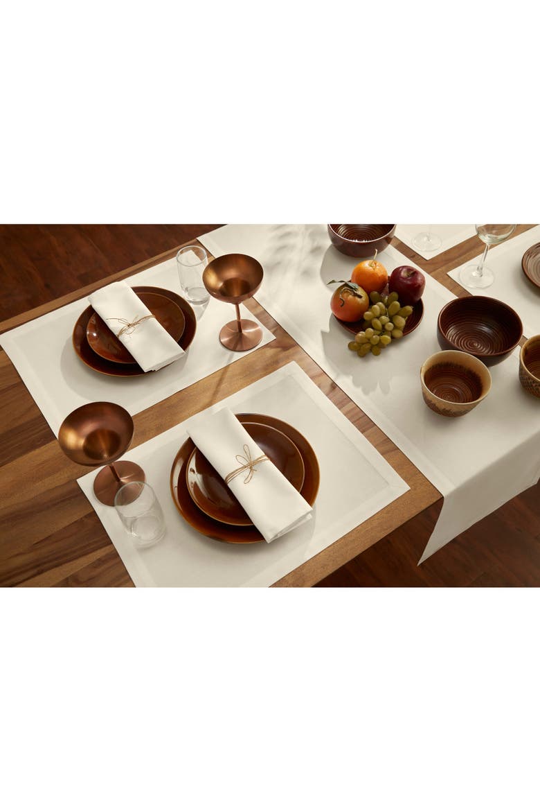 Cotton Linen Plain Placemats Set of 6, 14 x 19" - Dru, Alternate, color, Ivory