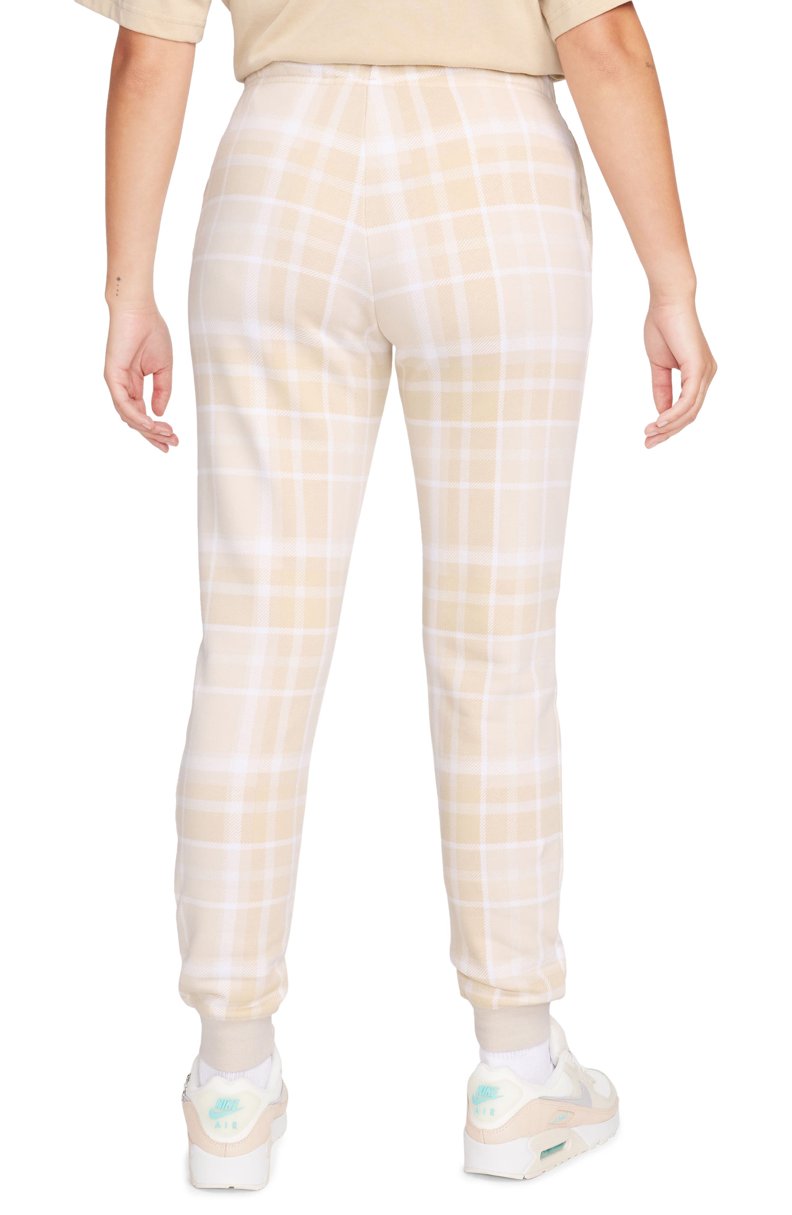 Nike Club Mad Plaid Cotton Blend Joggers (Women) | Nordstromrack