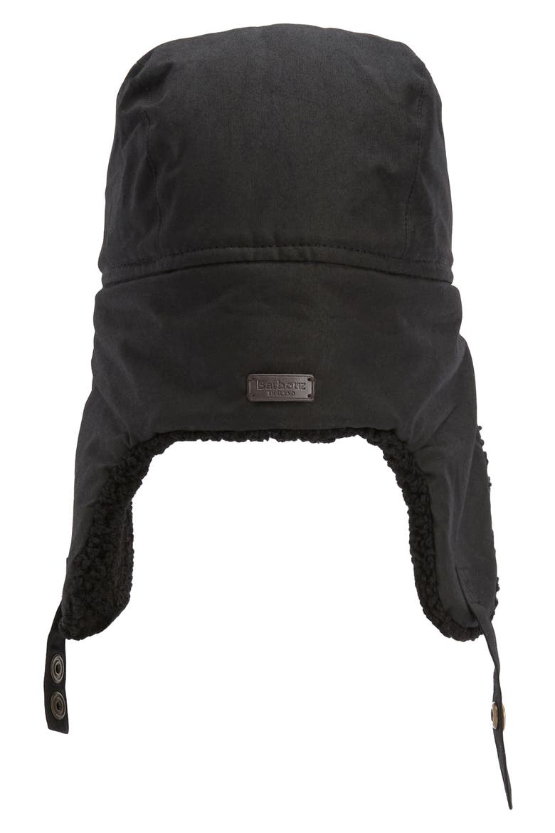 Morar Waxed Cotton Trapper Hat, Alternate, color, BLACK