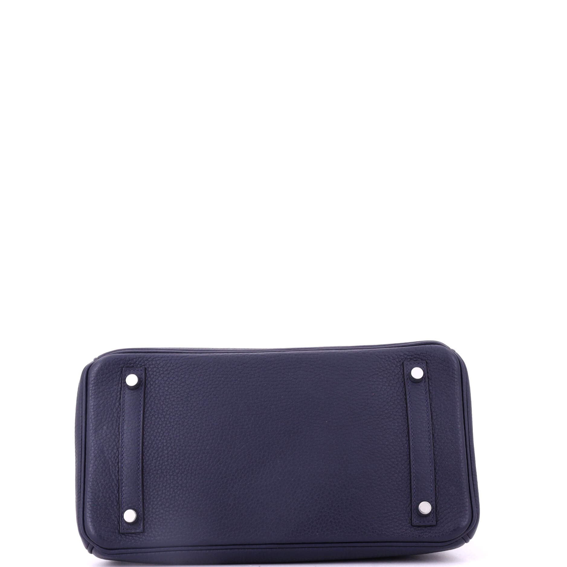 Pre-Owned Hermes Birkin Handbag Verso Clemence with Palladium Hardware 30, Alternate, color, Verso - Bleu Nuit/Rose Pourpre