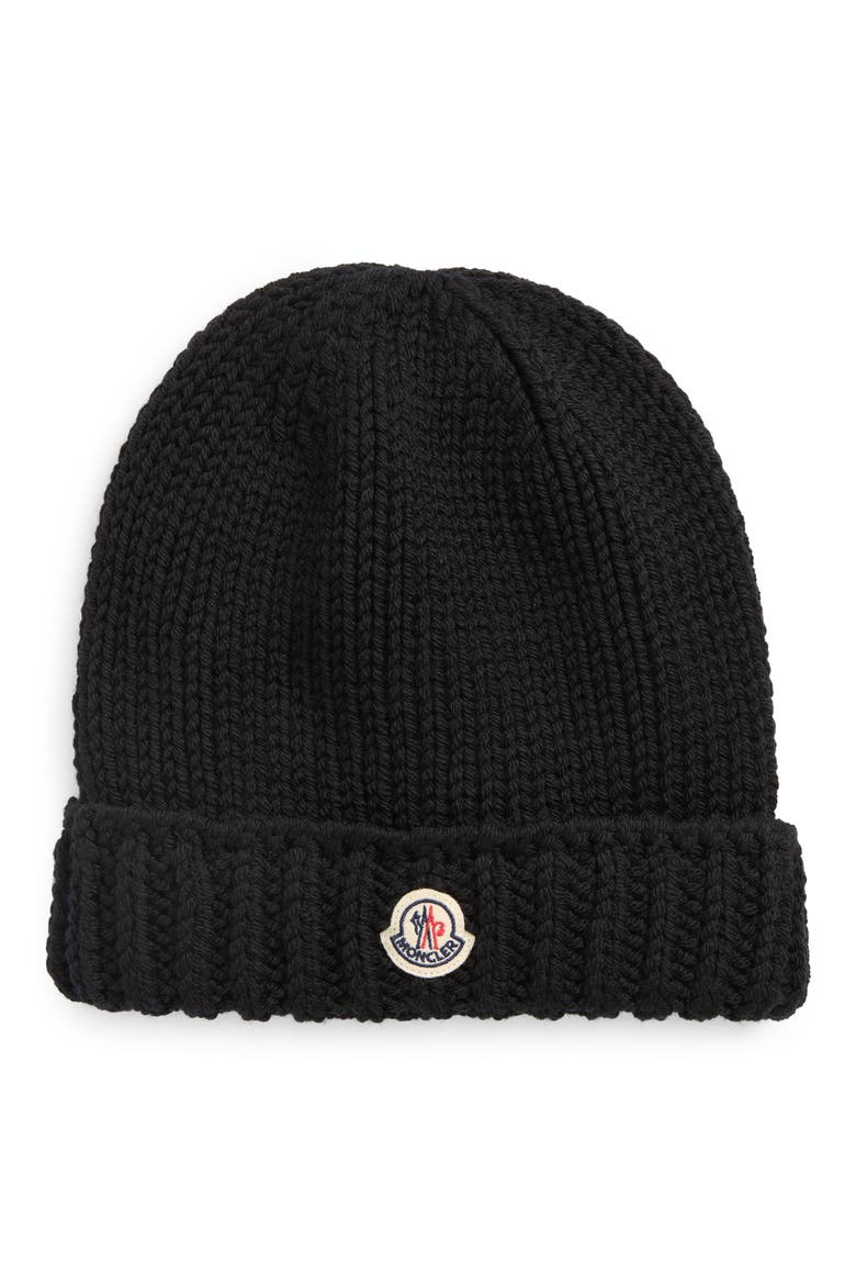 Kids' Virgin Merino Wool Beanie, Main, color, BLACK