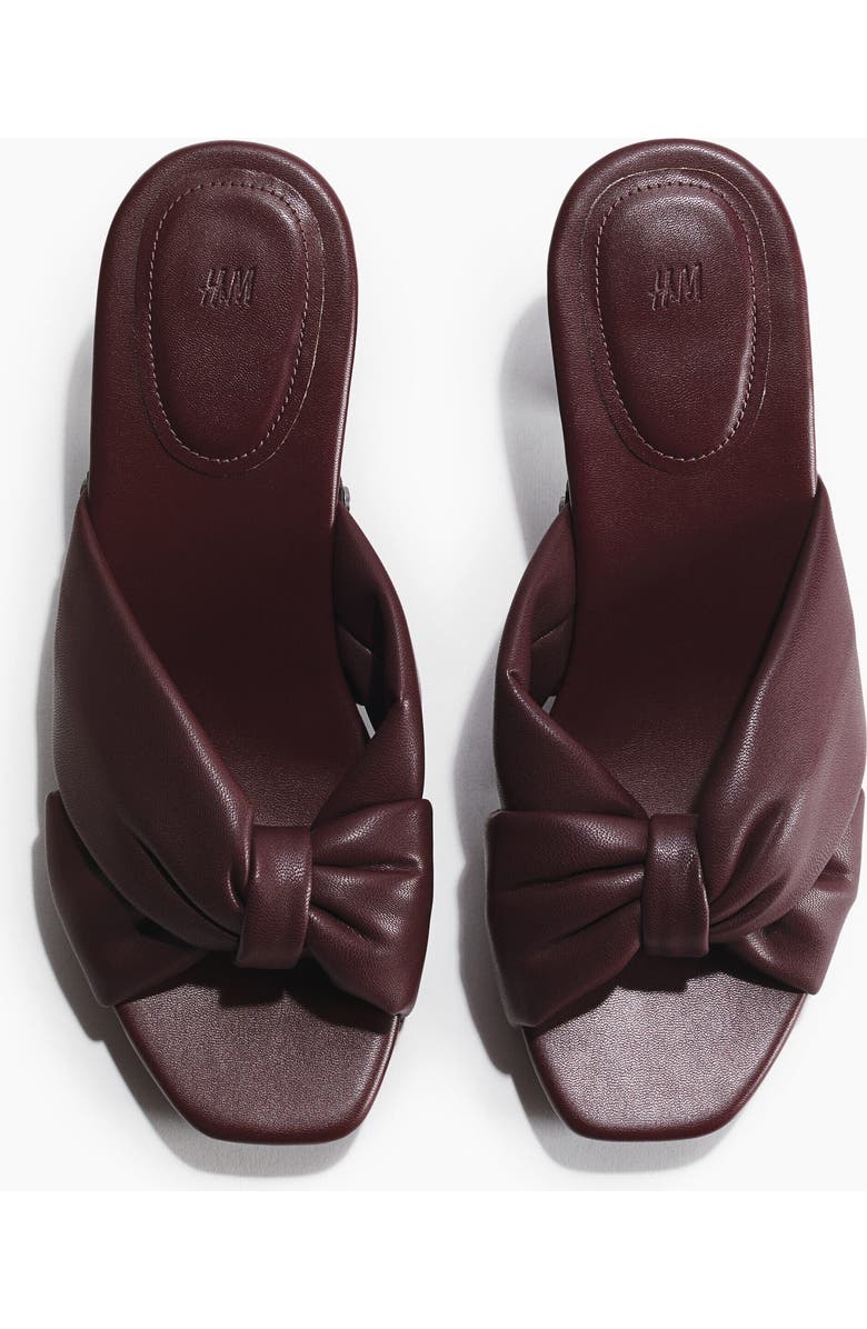 H&M Heeled Clog-look Sandals, Alternate, color, Burgundy