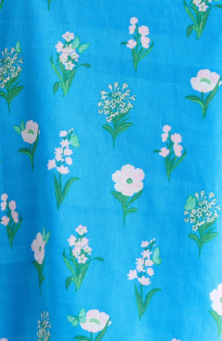 SUGARLIPS Jazleen Floral Print Puff Sleeve Top, Alternate, color, Blue White Green