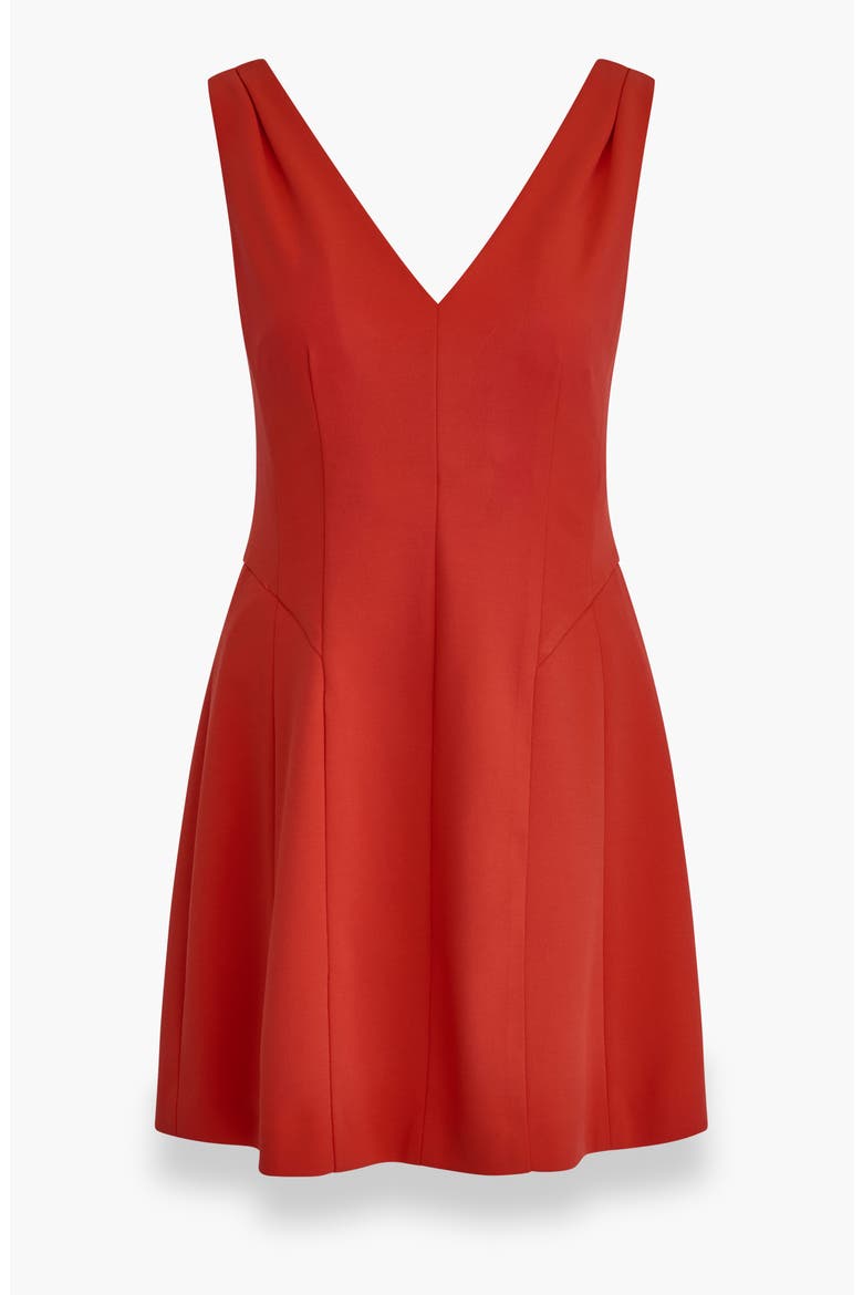 Scuba Crepe Sleeveless Dress, Alternate, color, FIRE LILY