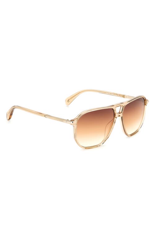 Rag & Bone 58mm Rectangular Sunglasses In Gold