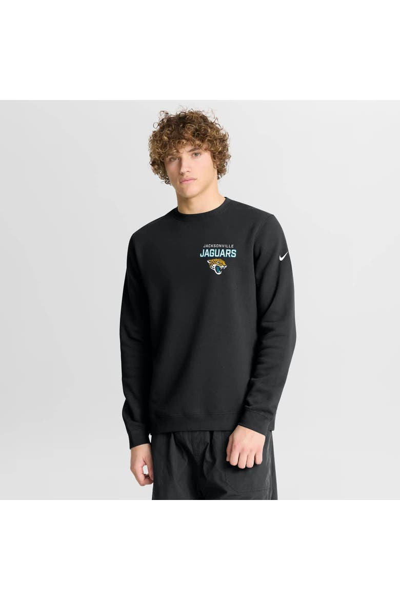 Men's Nike Black Jacksonville Jaguars Primetime Club Fleece Pullover Sweatshirt, Main, color, Black