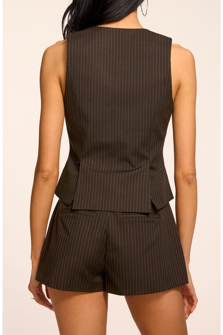 Tatum Vest, Alternate, color, BROWN PINSTRIPE