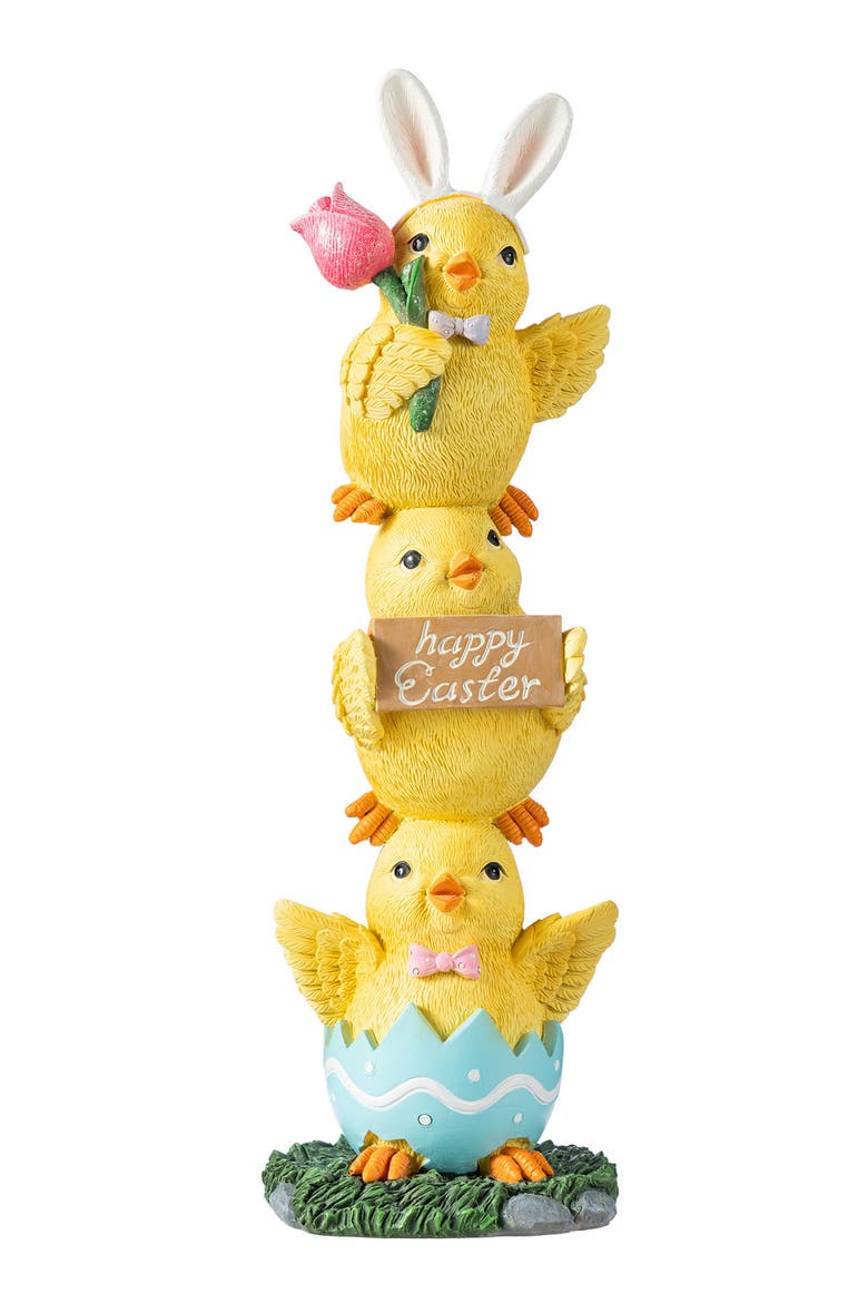 Easter Resin Stackable Chickens Table Decor, Main, color, Yellow