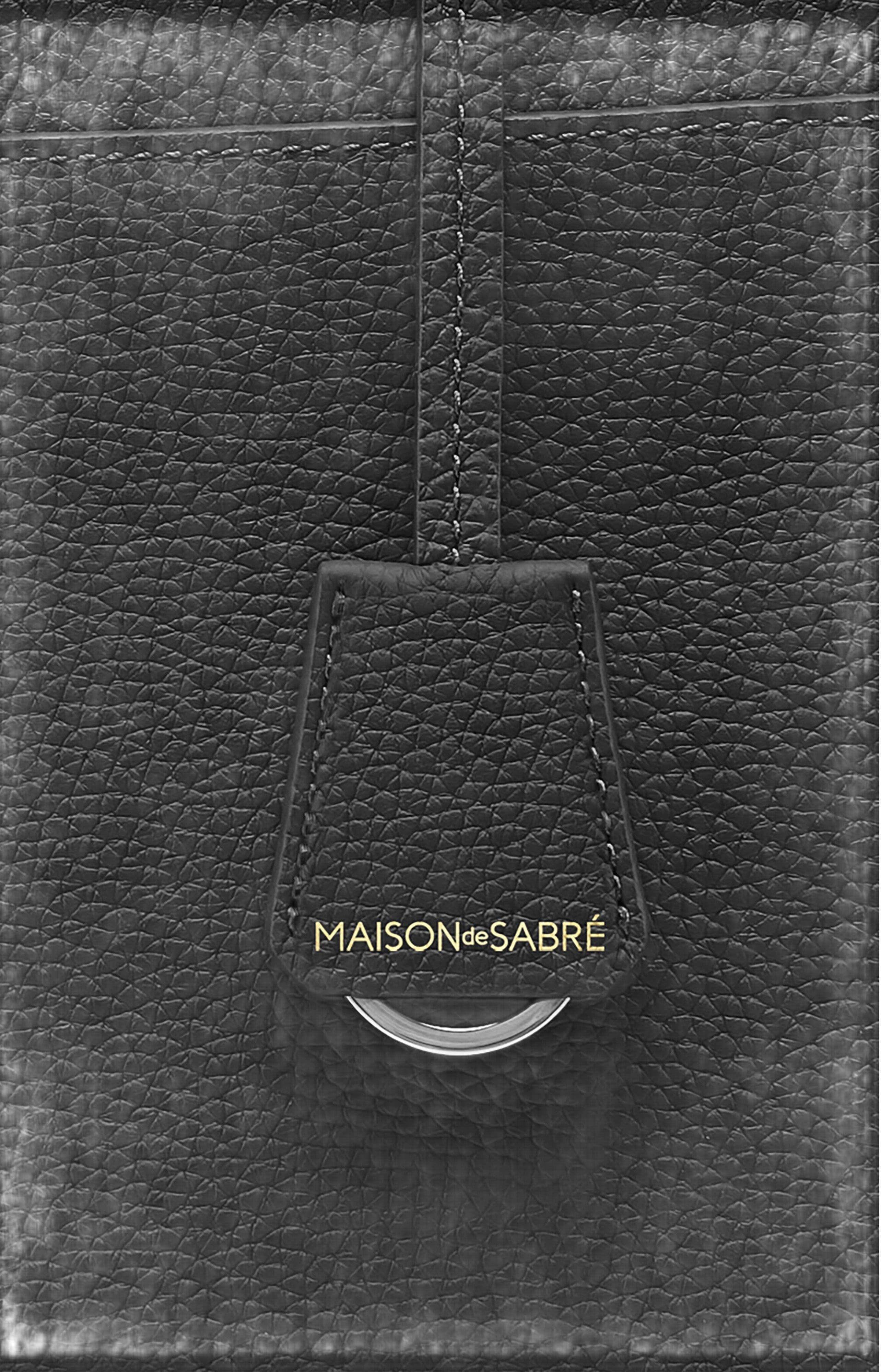 MAISON de SABRÉ Leather Laptop Bag, Alternate, color, Black Caviar